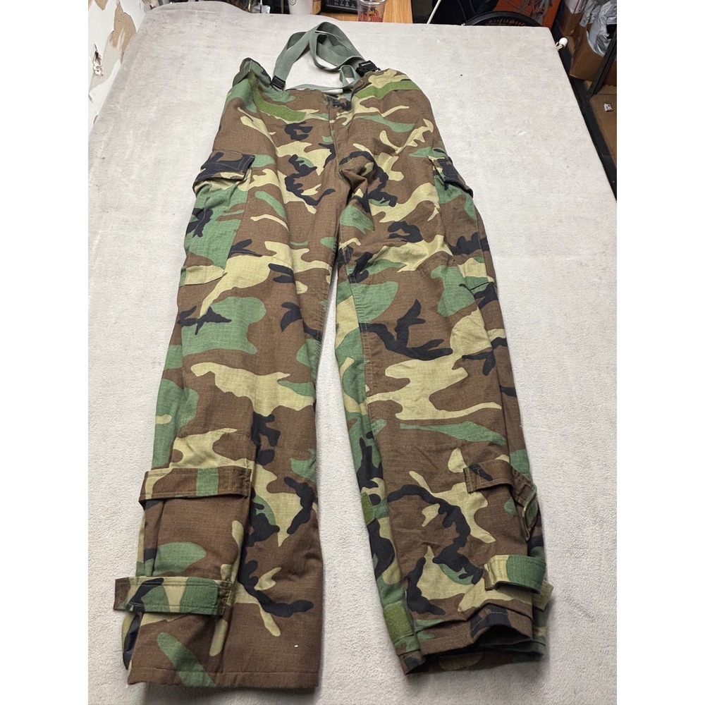 US Military Woodland Camo Chemical Protective Overgarment Trousers Medium Reg